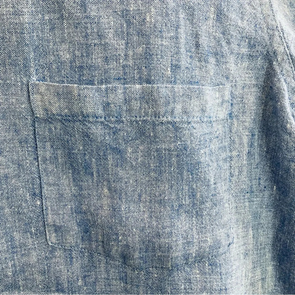 DG2 by Diane Gilman Sz 1X (estimated) 100% Linen Collar Button Up Shirt Blouse - Picture 2 of 5